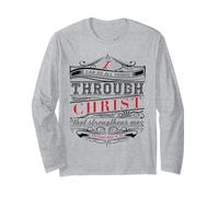 Camisa con versículo bíblico I Can Do All Things Through Christ Manga Larga