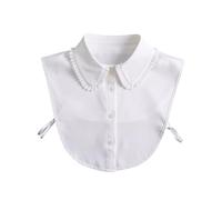 Camisa con Volantes De 1 Pieza, Media Camisa Desmontable, Cuello Falso para Blusa De Mujer, Camisa Blanca para Mujer, Cuello Desmontable, Adecuada para Uso Diario, Suéteres, Vestidos, Etc