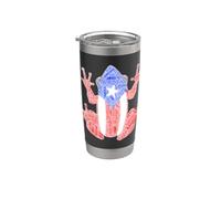 Camisa Coqui Camisa Taino Bandera Puerto Rico Ciudades Boricua Tee Vaso térmico de acero inoxidable de doble pared