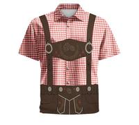 Camisa corta amplia Oktoberfest Disfraz de discoteca para Halloween para hombre Casual de moda clásica retro verano ligero transparente elegante Vintage Tops Streetwear para el tiempo libre, Rosa, 3XL