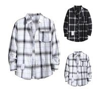 Camisa Country Western para hombre y hombre, camisas de manga larga con cuello abotonado, camisa a cuadros ligera y formal, ideal para uso casual al aire libre, resistente a las arrugas, tops gruesos