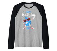 Camisa Cristiana para Bautizo, Bautizo con diseño de Dios Camiseta Manga Raglan