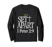 Camisa Cristiana Separada 1 Pedro 2:9 Faith Identity Kingdom Manga Larga