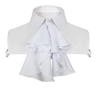 Camisa Cuello de muñeca Encaje Color sólido Collar Estilo (WH2, One Size)
