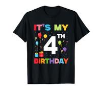 Camisa de 4 cumpleaños para niños o niñas It's My 4th Birthday Camiseta