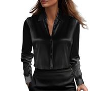 Camisa De a La Moda Primavera, Blusa Manga Larga De Primavera, Blusa Vintage para Mujer, Moda Suelto Cuello Abierto Tops, Casual Fiesta Versátiles T-Shirt, Adecuada para El Trabajo Y Los Negocios