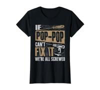 Camisa de Abuelo Si el Pop-Pop no Puede arreglarla, Estamos Todos arruinados Camiseta gráfica económica, Mujer, Negro, XL
