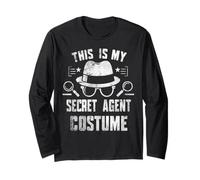 Camisa de Agente Secreto Inspector Spy Disfraz Retro Spy Manga Larga