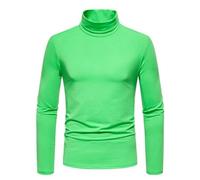 Camisa de algodón ajustada con cuello alto para hombre, manga larga, térmica, para invierno, otoño, capa base, blusa casual, Gn2., XL