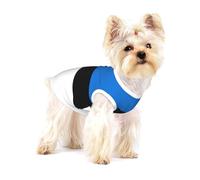 Camisa de algodón con estampado de la bandera de Estonia para perros pequeños, suave y transpirable, sin mangas, para cachorros, gatos y chihuahua