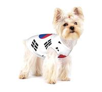 Camisa de algodón con estampado de la bandera de la República de Corea para perros pequeños, camiseta sin mangas suave y transpirable para cachorros, gatos y chihuahua