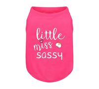Camisa de algodón rosa para perro con estampado de abeja "Little Miss Naughty", ropa suave y transpirable para perros pequeños a grandes, bonito atuendo para todas las estaciones. 2XL