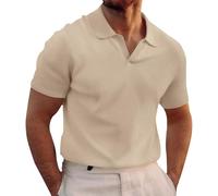 Camisa de algodón y lino de manga larga con cuello alto y botones para hombre, silueta ligera y aireada, verano, playa, vacaciones, relajada, informal, para hombre, caqui, XL