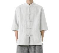 Camisa de algodón y Lino para Hombre, Estilo Chino Tradicional, Chaqueta Manga Larga, Adecuada Tai chi Ocasiones culturales