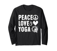 Camisa de amor de paz y yoga, I Love Yoga Camisas para mujer Yoga Manga Larga