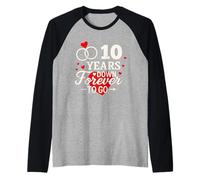 Camisa de aniversario romántico de 10 Years Down Forever to Go Camiseta Manga Raglan
