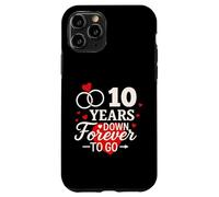 Camisa de aniversario romántico de 10 Years Down Forever to Go Carcasa para iPhone 11 Pro