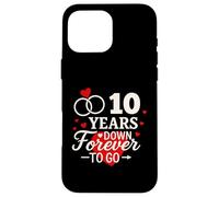 Camisa de aniversario romántico de 10 Years Down Forever to Go Carcasa para iPhone 16 Pro Max
