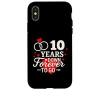 Camisa de aniversario romántico de 10 Years Down Forever to Go Carcasa para iPhone X/XS