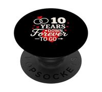 Camisa de aniversario romántico de 10 Years Down Forever to Go PopSockets PopGrip Adhesivo