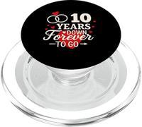 Camisa de aniversario romántico de 10 Years Down Forever to Go PopSockets PopGrip para MagSafe
