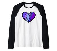 Camisa de Apoyo a la Demencia con corazón Morado para concienciación sobre el Alzheimers Camiseta Manga Raglan