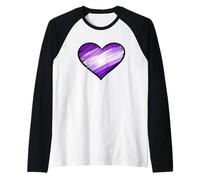 Camisa de Apoyo a la Demencia con corazón Morado para concienciación sobre el Alzheimers Camiseta Manga Raglan