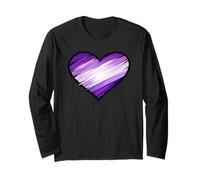 Camisa de Apoyo a la Demencia con corazón Morado para concienciación sobre el Alzheimers Manga Larga