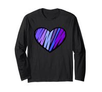 Camisa de Apoyo a la Demencia con corazón Morado para concienciación sobre el Alzheimers Manga Larga