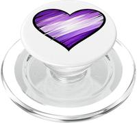 Camisa de Apoyo a la Demencia con corazón Morado para concienciación sobre el Alzheimers PopSockets PopGrip para MagSafe