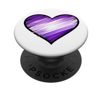 Camisa de Apoyo a la Demencia con corazón Morado para concienciación sobre el Alzheimers PopSockets PopGrip Adhesivo