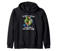 Camisa de apoyo familiar para concienciación sobre el autismo de mamá, divertido rompecabezas de corazón Sudadera con Capucha