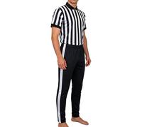 Camisa de árbitro de baloncesto, Uniforme de fútbol de rayas negras y blancas | Camiseta de árbitro con cuello en V y manga corta con pantalones, para deporte, gimnasio, softbol de béisbol y voleibol