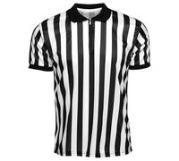 Camisa de árbitro de Fútbol Profesional, Camiseta de árbitro a Rayas Blancas y Negras con Cuello Invertido, Referee T Shirt, Disfraz de Referencia Camiseta de Fútbol para Hombre