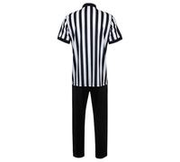 Camisa de árbitro - Traje uniforme de rayas blancas y negras, diseño de manga corta con cuello en V, camisa de referencia deportiva, ropa de arbitraje de fútbol, baloncesto | Uniforme d'a