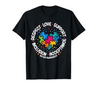 Camisa de autismo para mujeres y hombres, respeto, amor, apoyo, concienciación sobre el autismo Camiseta