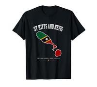 Camisa de Bandera de ST Kitts y Nevis, mapas de ST Kitts y Nevis Camiseta