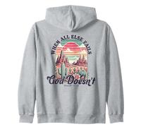 Camisa de cactus del atardecer del desierto cuando todo lo demás falla Dios no lo hace Sudadera con Capucha