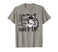 Camisa de café Angry Cat I Like The Sound You Make When Quiet Camiseta