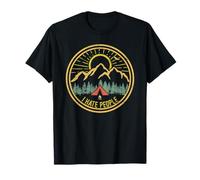 Camisa de camping retro divertida para amantes del campamento con texto en inglés "I Hate Peo Camiseta
