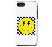 Camisa de Cara Sonriente Amarilla con Ojos de Rayo a Cuadros Carcasa para iPhone SE (2020) / 7/8