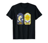 Camisa de Cartas del Tarot La Luna y el Sol Símbolos de la Carta del Tarot Impresionante Camiseta
