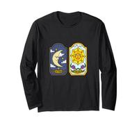 Camisa de Cartas del Tarot La Luna y el Sol Símbolos de la Carta del Tarot Impresionante Manga Larga