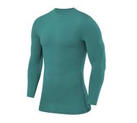 Camisa de compresión PowerLayer para hombre, camiseta térmica de manga larga para hombres, capas base, camiseta para correr, andar en bicicleta, gimnasio - Verde carmín, M