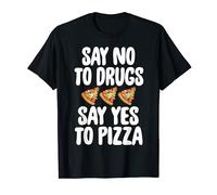 Camisa de conciencia de cinta roja decir no a las drogas, decir sí a la pizza Camiseta