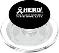 Camisa de concienciación sobre el cáncer de pulmón - Cinta Blanca, héroe del cáncer de pulmón PopSockets PopGrip para MagSafe