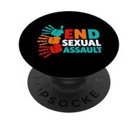 Camisa de concientización sobre agresión Sexual - End Sexual Asalto PopSockets PopGrip Adhesivo
