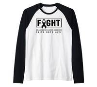 Camisa de concientización sobre el Melanoma - Combate la concienciación sobre el cáncer de Piel Camiseta Manga Raglan