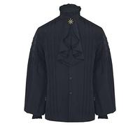 Camisa de corte gótica masculina Dobladillo de cuello levantado Blusa de ma | Camisas Polo Azul Tshirt Vestir Pico Cortas Térmica Antisudor Negras Sudaderas Invierno Oxford Plomo