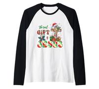 Camisa de Cruz de Navidad de Jesús La verdadera Navidad Religiosa Camiseta Manga Raglan